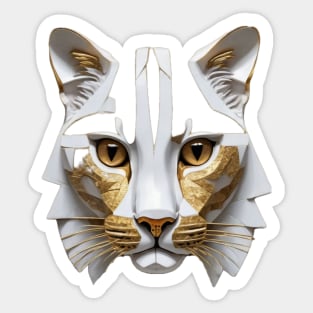 White and Gold Marble Leopard Sticker